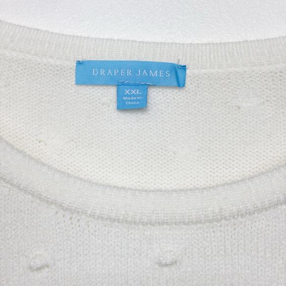 NWT White Cream Draper James Short Sleeve Popcorn Sweater XXL - Picture 5 of 6